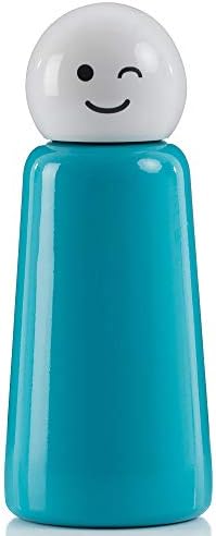 לונד לונדון בקבוק מים נירוסטה | בקבוק מים מבודד 300 מל BPA בחינם | קר למשך 24+ שעות, חם ל 12 | שמיים כחולים ולבן קריצה מאת לונד